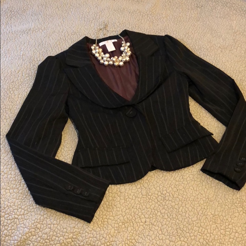 Classy Black Sparkly pin stripe fitted blazer